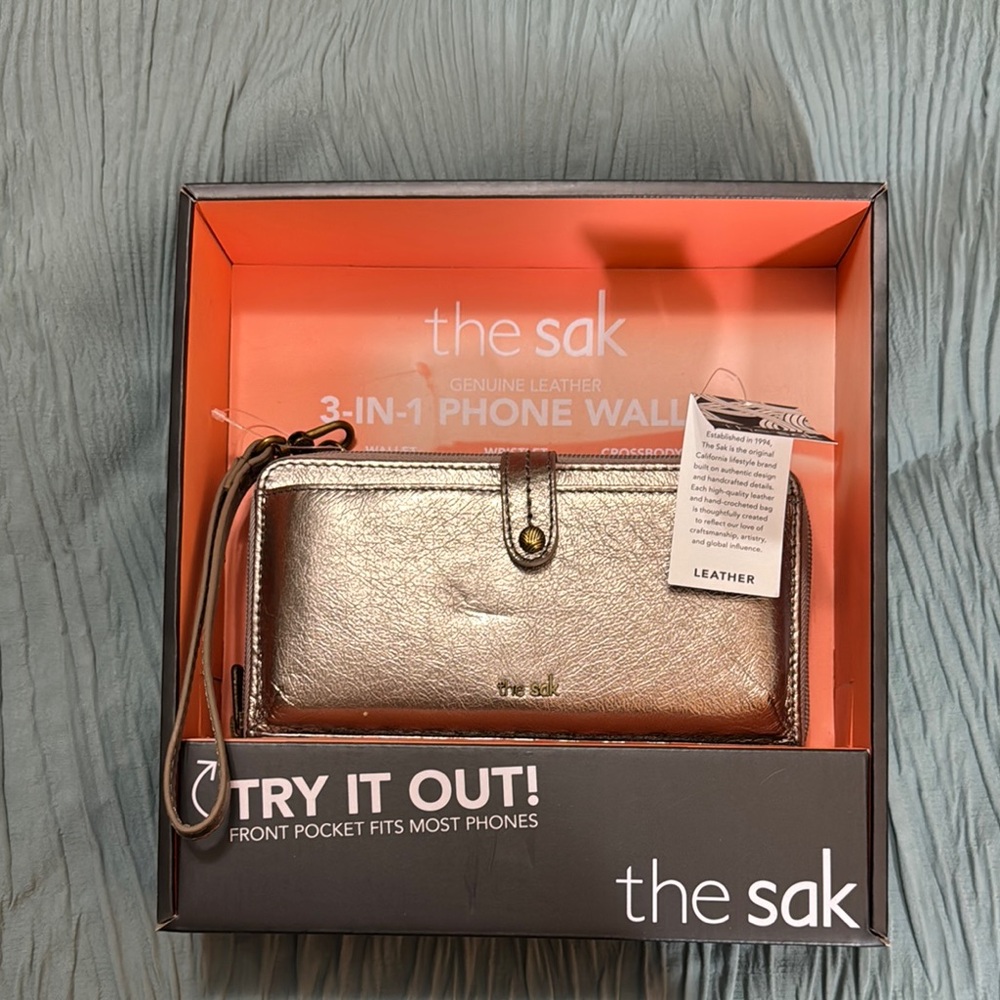 The Sak Gold Phone Wallet Wristlet